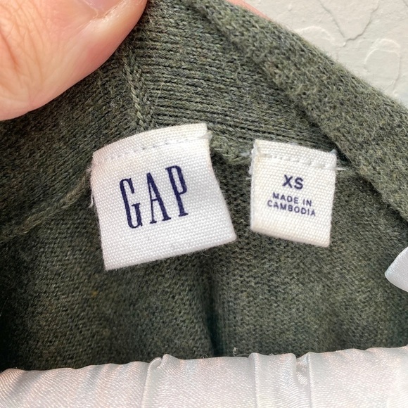 GAP | Green Long Knit Casual Oversized Open Cardigan | XS - Picture 5 of 6